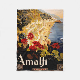 Amalfi Italien Reiseplaner Kunst Grafik Fleecedecke