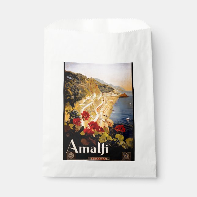 Amalfi Italien Reiseplaner Kunst Grafik Geschenktütchen (Vorderseite)