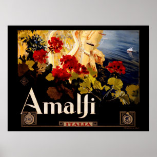 Amalfi Italien Reiseplaner Kunst Grafik Poster