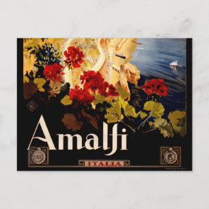 Amalfi Italien Reiseplaner Kunst Grafik Postkarte