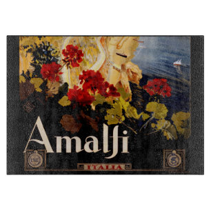 Amalfi Italien Reiseplaner Kunst Grafik Schneidebrett