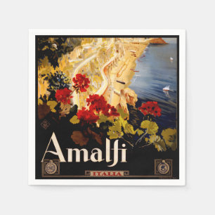 Amalfi Italien Reiseplaner Kunst Grafik Serviette