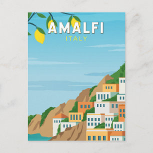 Amalfi Italien Retro Reise Kunst Vintage Postkarte