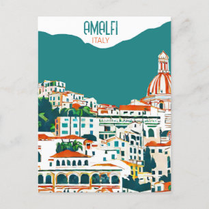 Amalfi Italien Retro Reise Kunst Vintage Postkarte