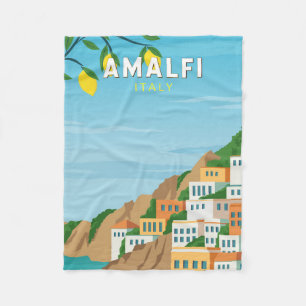 Amalfi Italien Retro Reisen Vintag Fleecedecke