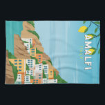 Amalfi Italien Retro Reisen Vintag Geschirrtuch<br><div class="desc">Amalfi Vektorgrafik Design. Amalfi ist eine Stadt in einer dramatischen Naturlandschaft unter steilen Klippen an der Südwestküste Italiens.</div>