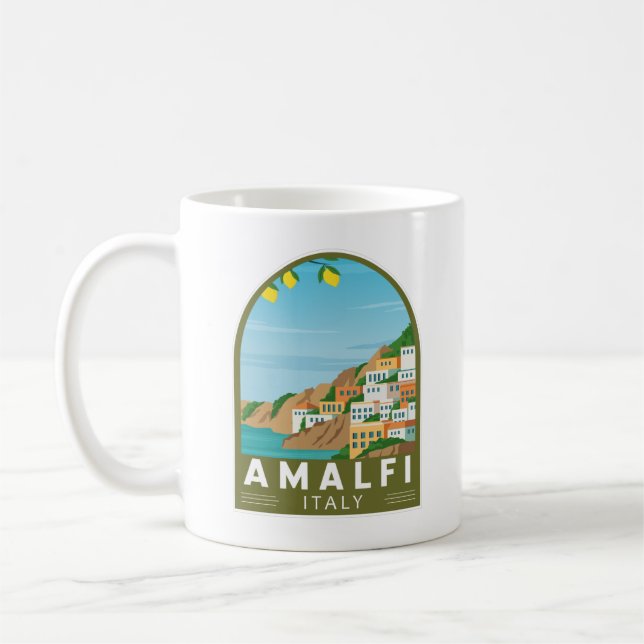 Amalfi Italien Retro Reisen Vintag Kaffeetasse (Links)