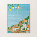 Amalfi Italien Retro Reisen Vintag Puzzle<br><div class="desc">Amalfi Vektorgrafik Design. Amalfi ist eine Stadt in einer dramatischen Naturlandschaft unter steilen Klippen an der Südwestküste Italiens.</div>