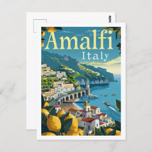 Amalfi Italien Vintag Berühmter Reiseort Postkarte