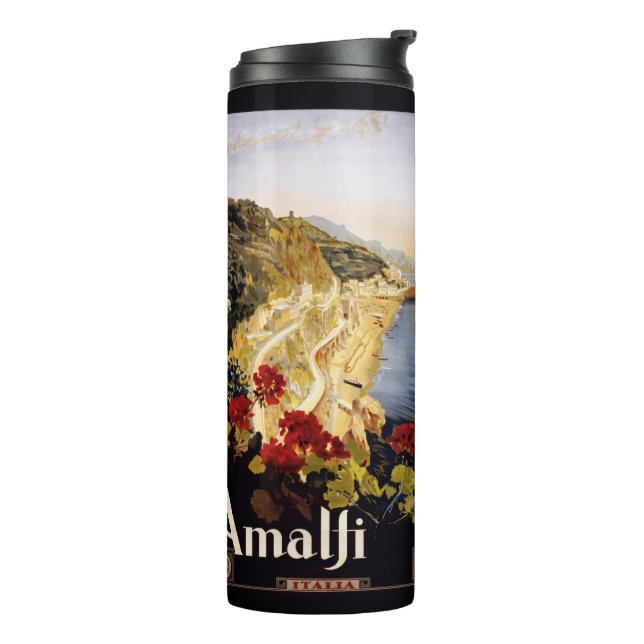 Amalfi Italien Vintage Reise Tumbler Thermosbecher (Nach links gedreht)