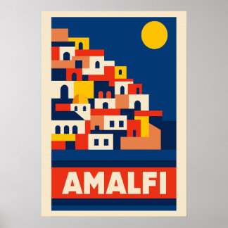 Amalfi Italien Vintage Reiseplakat Retro Küste Poster