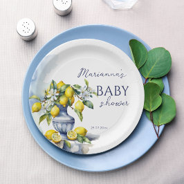 Amalfi Italienische blaue Vanille Zitronen Babydus Pappteller