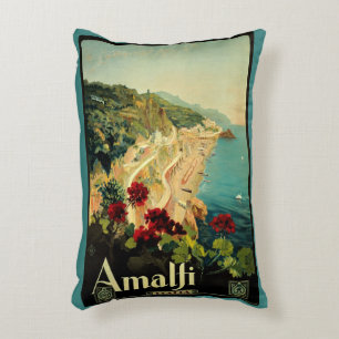 Amalfi Italienische Küste, Vintage-Reiseposter Ita Dekokissen