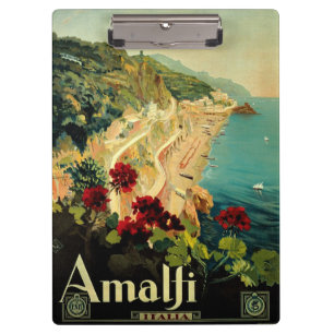 Amalfi Italienische Küste, Vintage-Reiseposter Ita Klemmbrett
