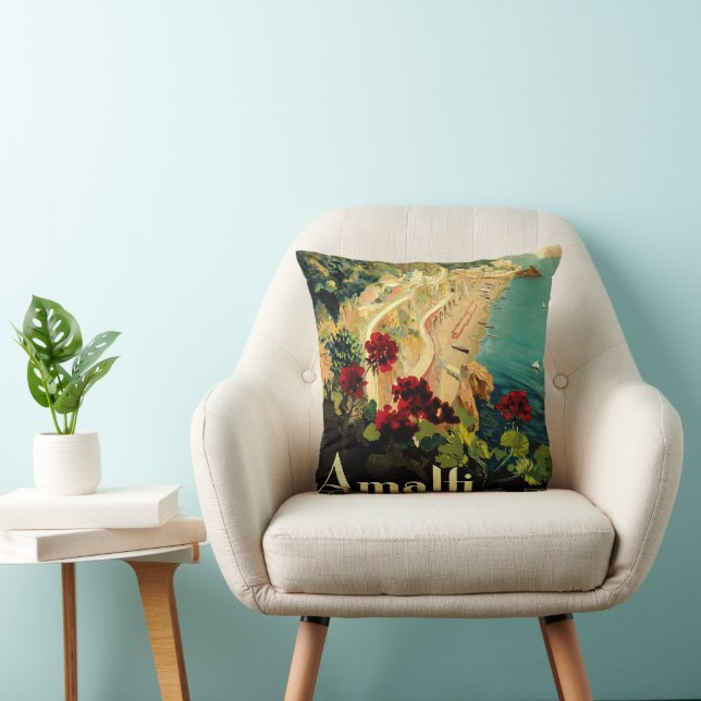 Amalfi Italienische Küste, Vintage Travel Poster I Kissen (Stuhl )