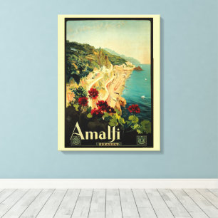 Amalfi Italienische Küste, Vintage Travel Poster I Leinwanddruck