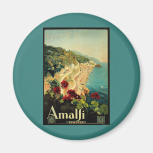 Amalfi Italienische Küste, Vintage Travel Poster I Magnet