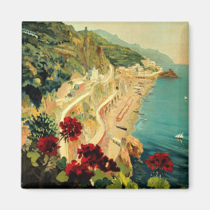 Amalfi Italienische Küste, Vintage Travel Poster I Magnet
