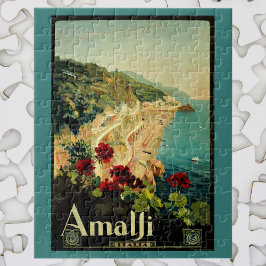 Amalfi Italienische Küste, Vintage Travel Poster I Puzzle