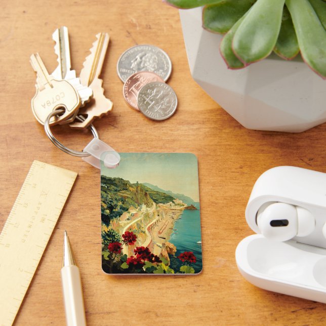 Amalfi Italienische Küste, Vintage Travel Poster I Schlüsselanhänger (Schreibtisch)