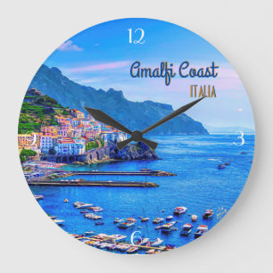 Amalfi Italy Europe Travel Photography Große Wanduhr