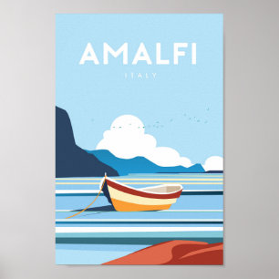 Amalfi italy Vintage Reiseplakat Poster