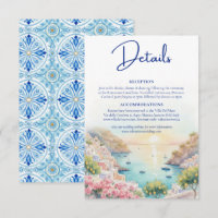 Amalfi-Küste Amore Aquarell-Hochzeitsdetails
