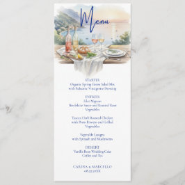 Amalfi-Küste Amore Aquarell Italien Meer Hochzeit Menükarte