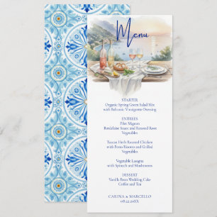 Amalfi-Küste Amore Aquarell Italien Meer Hochzeit Menükarte