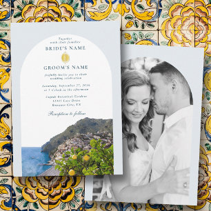 Amalfi-Küste Bogen Italien Zitronen Hochzeitsfoto Einladung