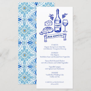 Amalfi-Küste Bon Appetit Wein- und Käsehochzeit Menükarte