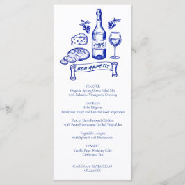 Amalfi-Küste Bon Appetit Wein- und Käsehochzeit Menükarte