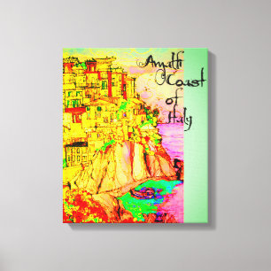 Amalfi-Küste des Italien-Leinwand-Druckes durch Leinwanddruck