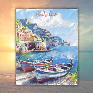 Amalfi Küste Italien Aquarellbilder   Fleecedecke
