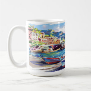 Amalfi Küste Italien Aquarellbilder Kaffeetasse