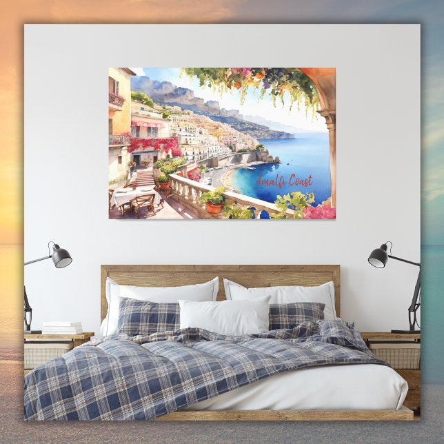 Amalfi Küste Italien Aquarellbilder | Leinwanddruck (Von Creator hochgeladen)