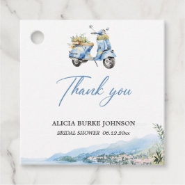 Amalfi Küste Italien Blue Vespa Flat Danke Karte Geschenkanhänger