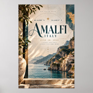 Amalfi-Küste Italien Elegante Mittelmeer-Reise Wa Poster