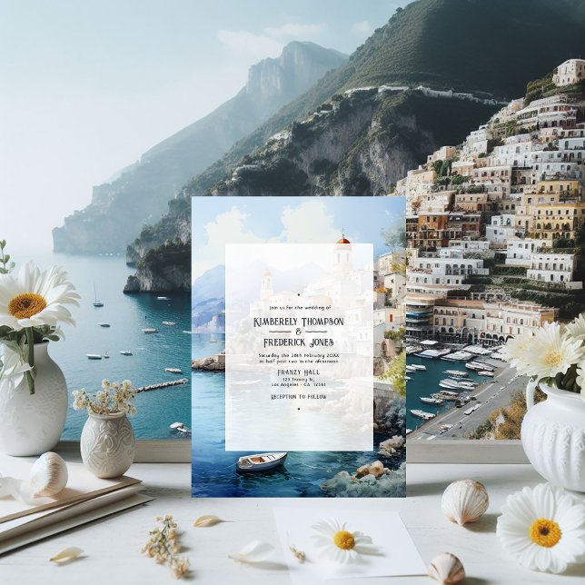 Amalfi Küste Italien Hochzeit in Urlaubsort Einladung (Amalfi Coast)