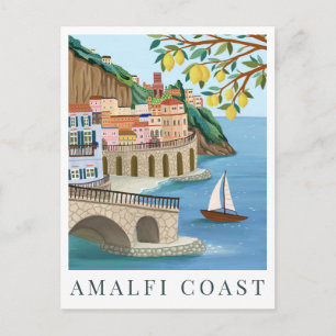 Amalfi-Küste Italien Reise Illustration Postkarte