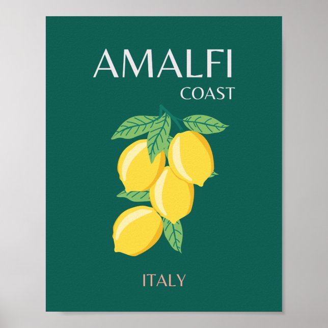 Amalfi Küste, Italien, Reisemöglichkeiten, Retro,  Poster (Vorne)