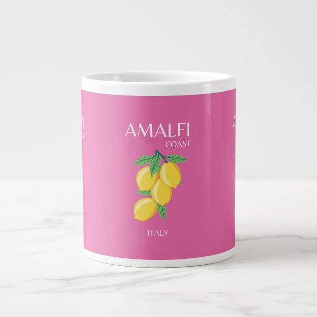 Amalfi Küste, Italien, Reisemöglichkeiten, Rosa, P Jumbo-Tasse (Vorderseite)