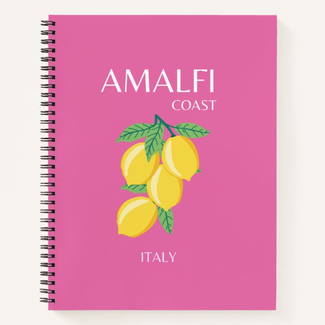 Amalfi Küste, Italien, Reisemöglichkeiten, Rosa, P Notizbuch (Vorderseite)