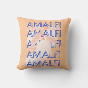 Amalfi Küste, Italien Reisen Kunst, Preppy, Orange Kissen