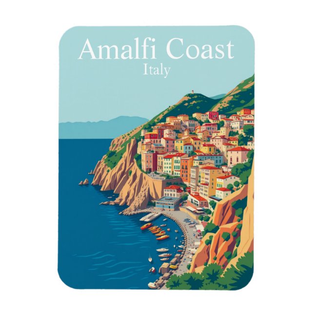 Amalfi Küste, Italien Reisen Mittelmeer Magnet (Vertikal)