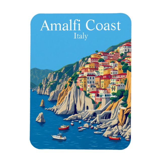 Amalfi Küste, Italien Reisen Mittelmeer Magnet (Vertikal)