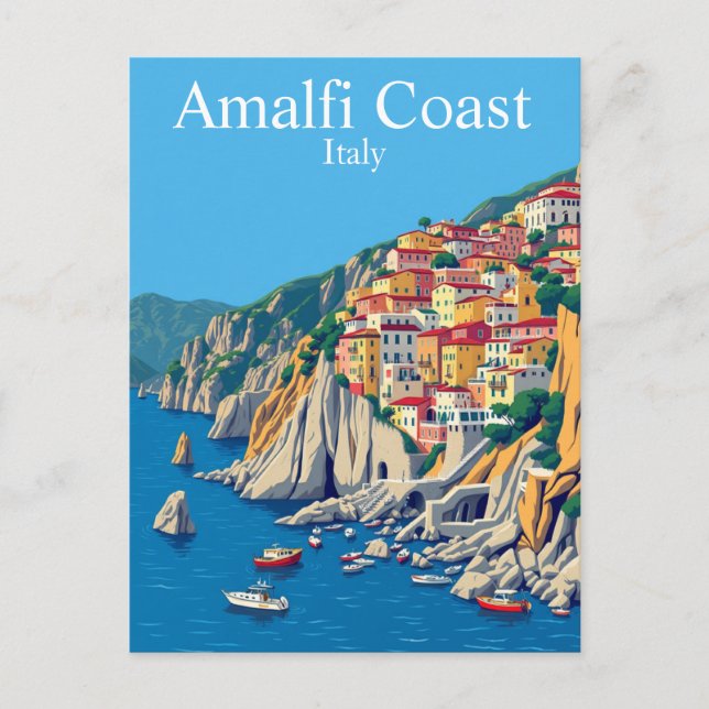 Amalfi Küste, Italien Reisen Mittelmeer Postkarte (Vorderseite)