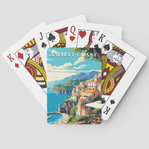 Amalfi-Küste Italien Retro-Reise im Vintage-Stil  Spielkarten
