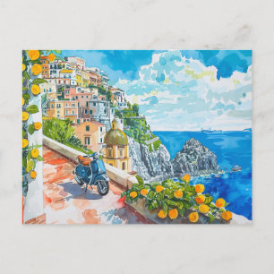 Amalfi-Küste, Italien Retro-Reise  Postkarte