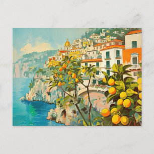 Amalfi Küste, Italien Retro Travel Postkarte